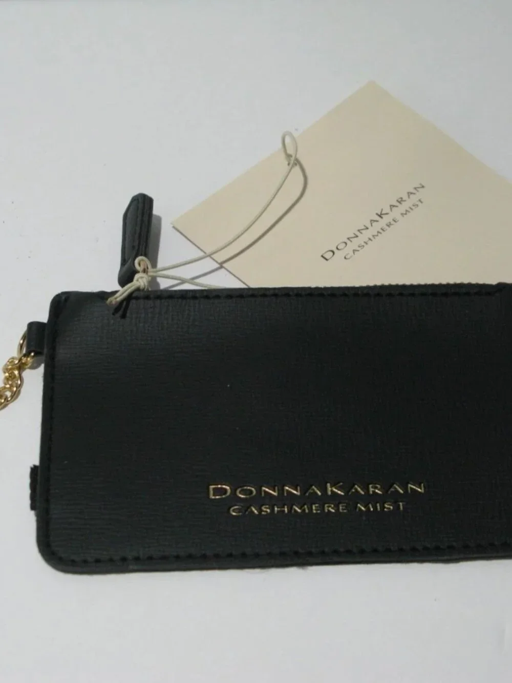 Donna Karan Cashmere Mist Black Coin Purse. Wallet. Keychain. New with Tags! - Picture 1 of 2